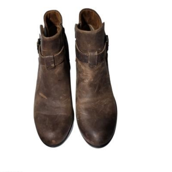 b.o.c Born Distress Leather Cognac Ankle Boot Brown Gray Western Women 8 Faywood - Picture 5 of 11